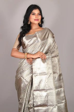 Silver Pure Tissue Kanjivaram Saree - Keya Seth Exclusive