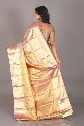 Peach Pure Tissue Kanjivaram Saree - Keya Seth Exclusive