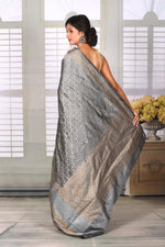 Load image into Gallery viewer, Gray Crushed Tissue Saree - Keya Seth Exclusive
