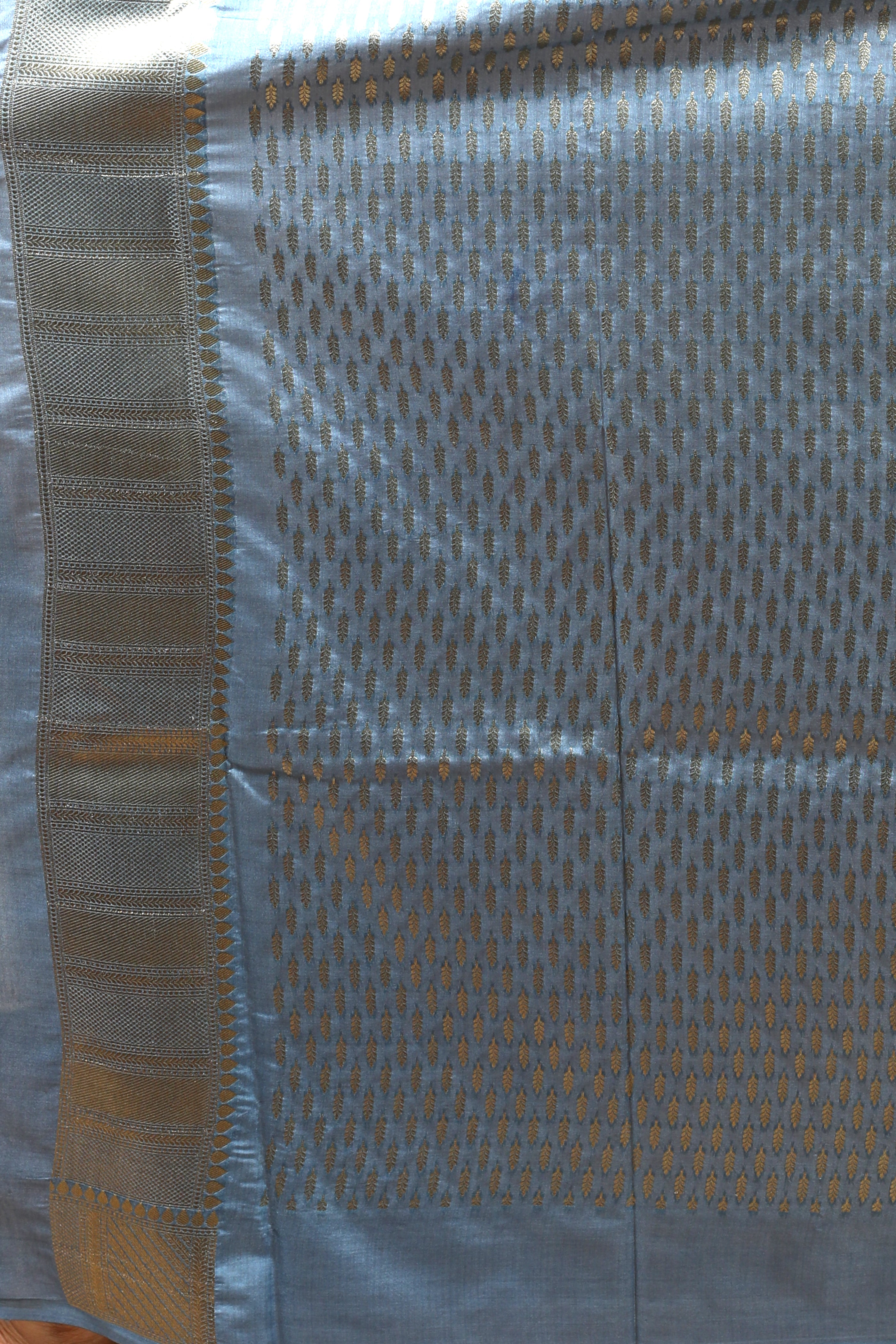 Grey Blended Blended Silk Saree