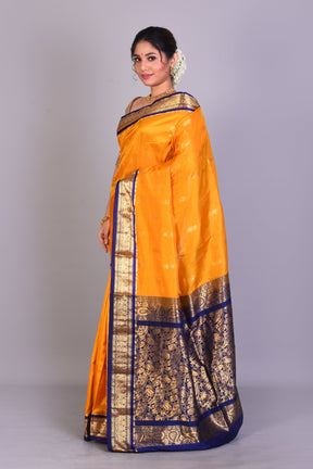 Mustard Yellow Blended Kanjivaram Saree with Blouse Piece - Keya Seth Exclusive