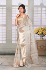 Load image into Gallery viewer, Grey Crushed Tissue Saree - Keya Seth Exclusive
