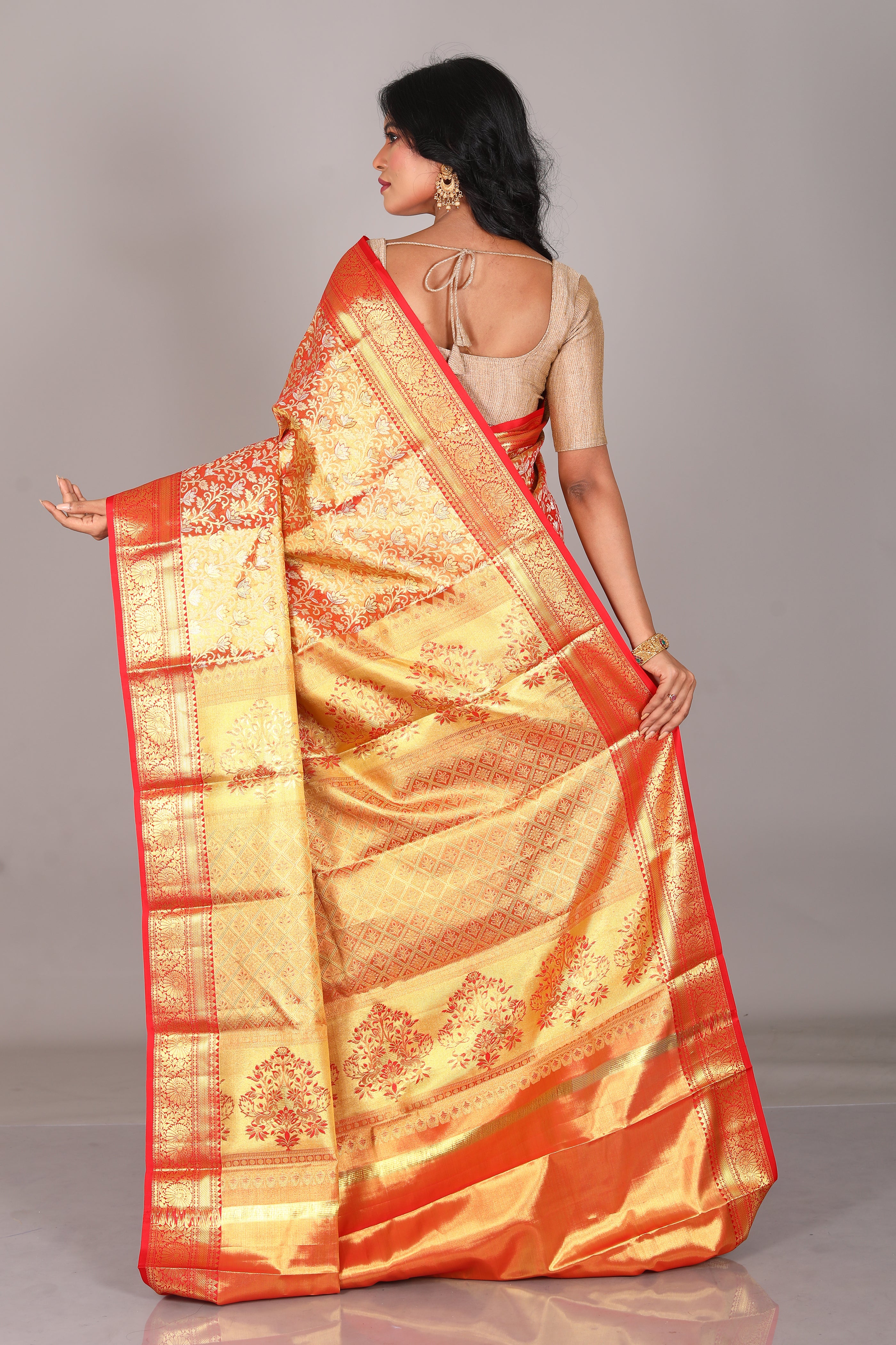 Red Pure Tissue Kanjivaram Saree - Keya Seth Exclusive