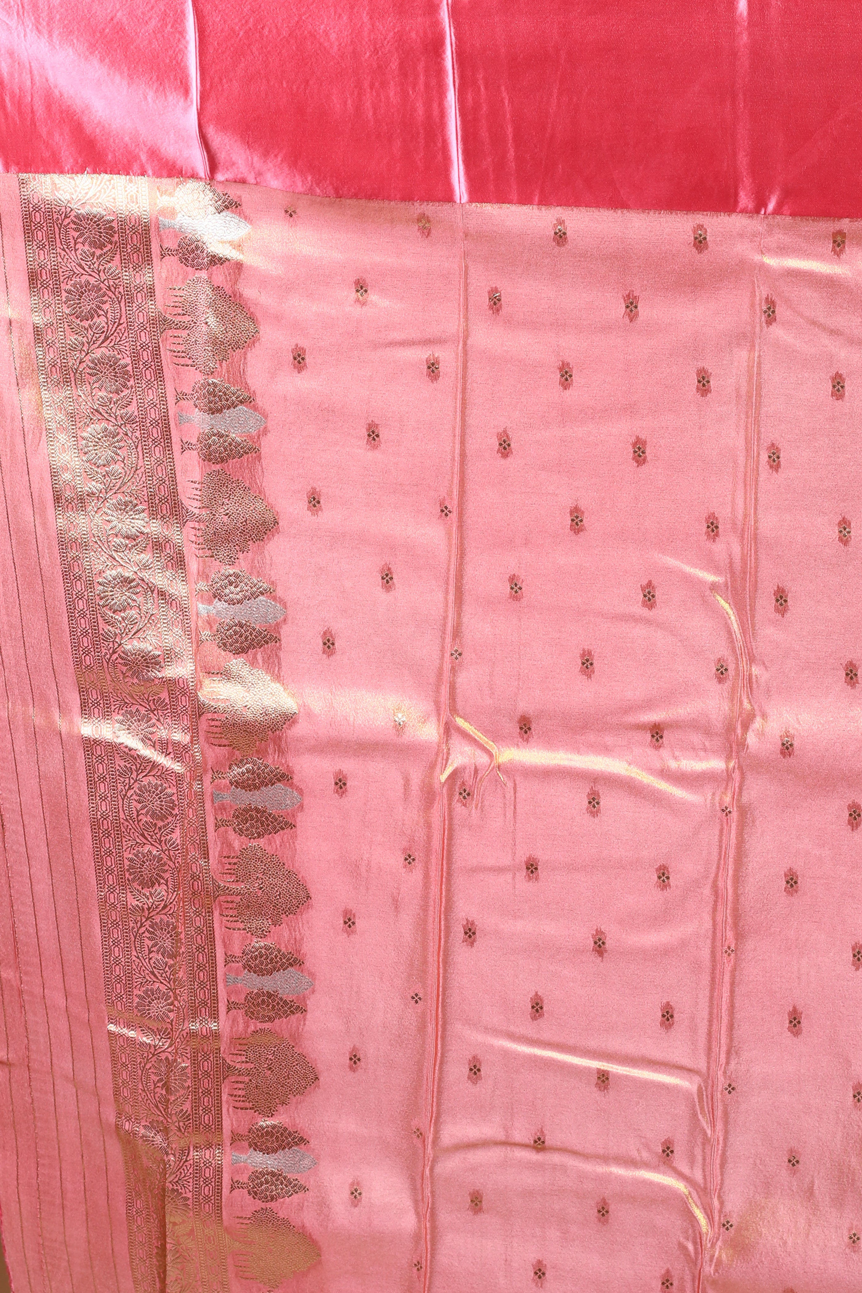 Pink Tissue Tissue Saree