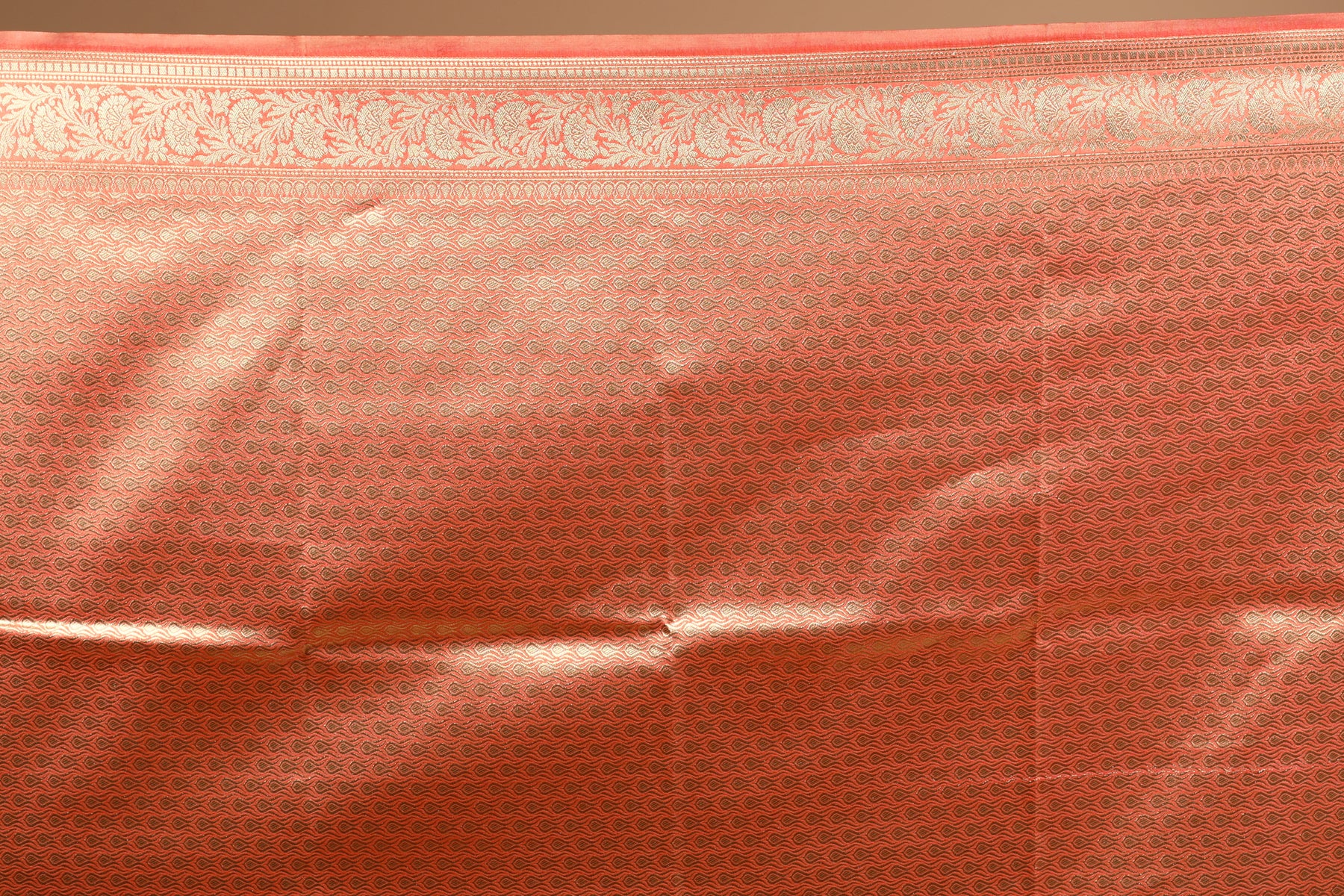 Peach Blended Blended Silk Saree
