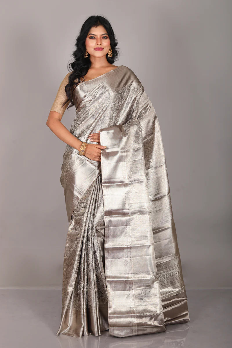 Silver Pure Tissue Kanjivaram Saree - Keya Seth Exclusive