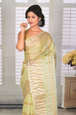 Load image into Gallery viewer, Pesta Green Crushed Tissue Saree - Keya Seth Exclusive
