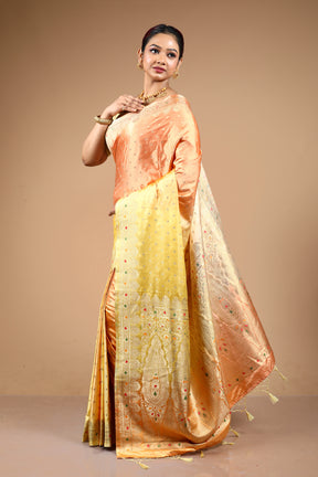 Yellow Blended Mashru Saree
