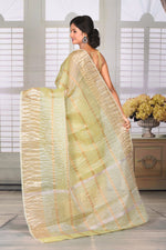 Load image into Gallery viewer, Pesta Green Crushed Tissue Saree - Keya Seth Exclusive
