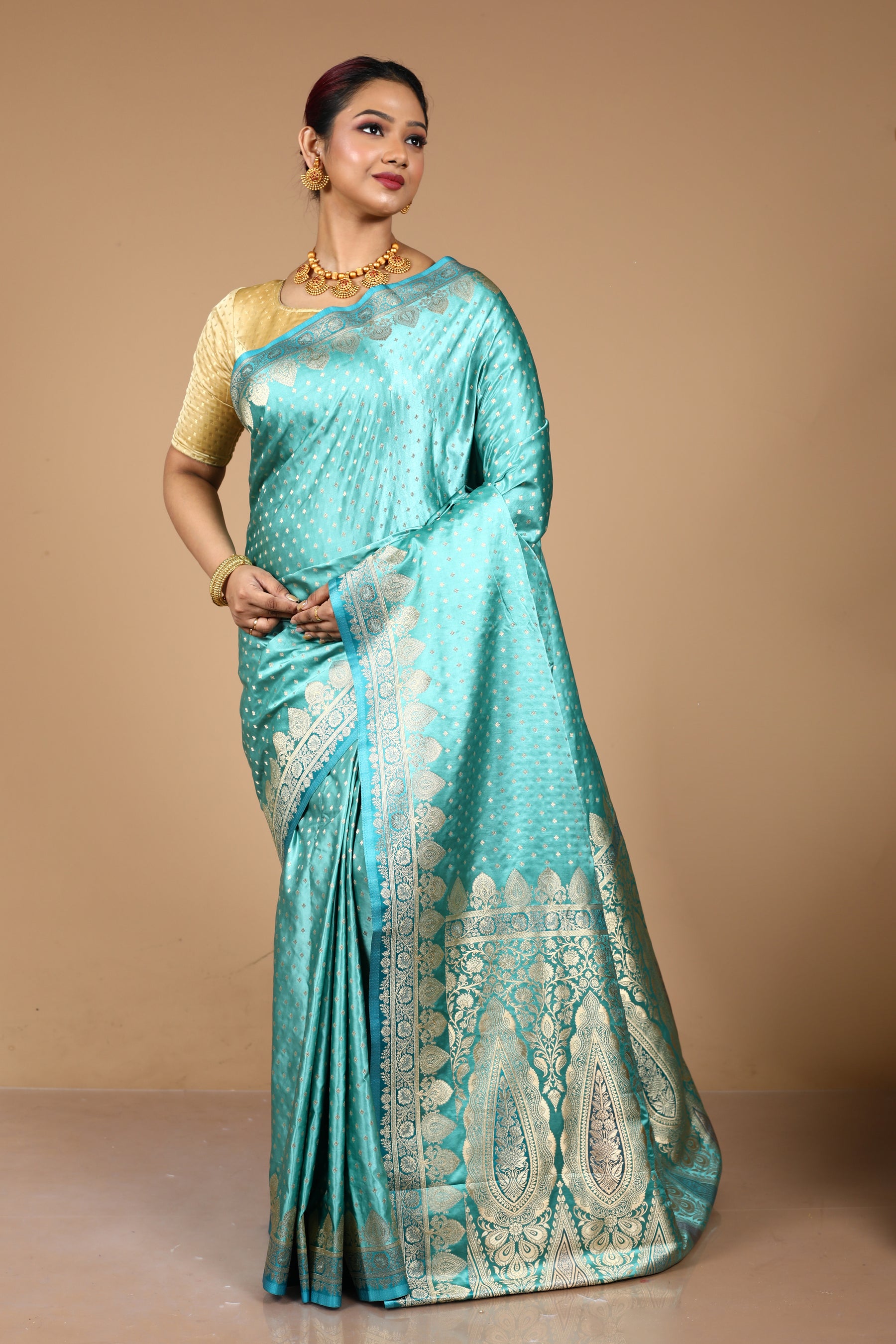 Green Blended Mashru Saree