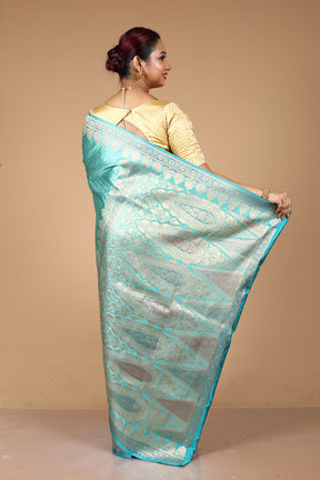 Green Blended Mashru Saree