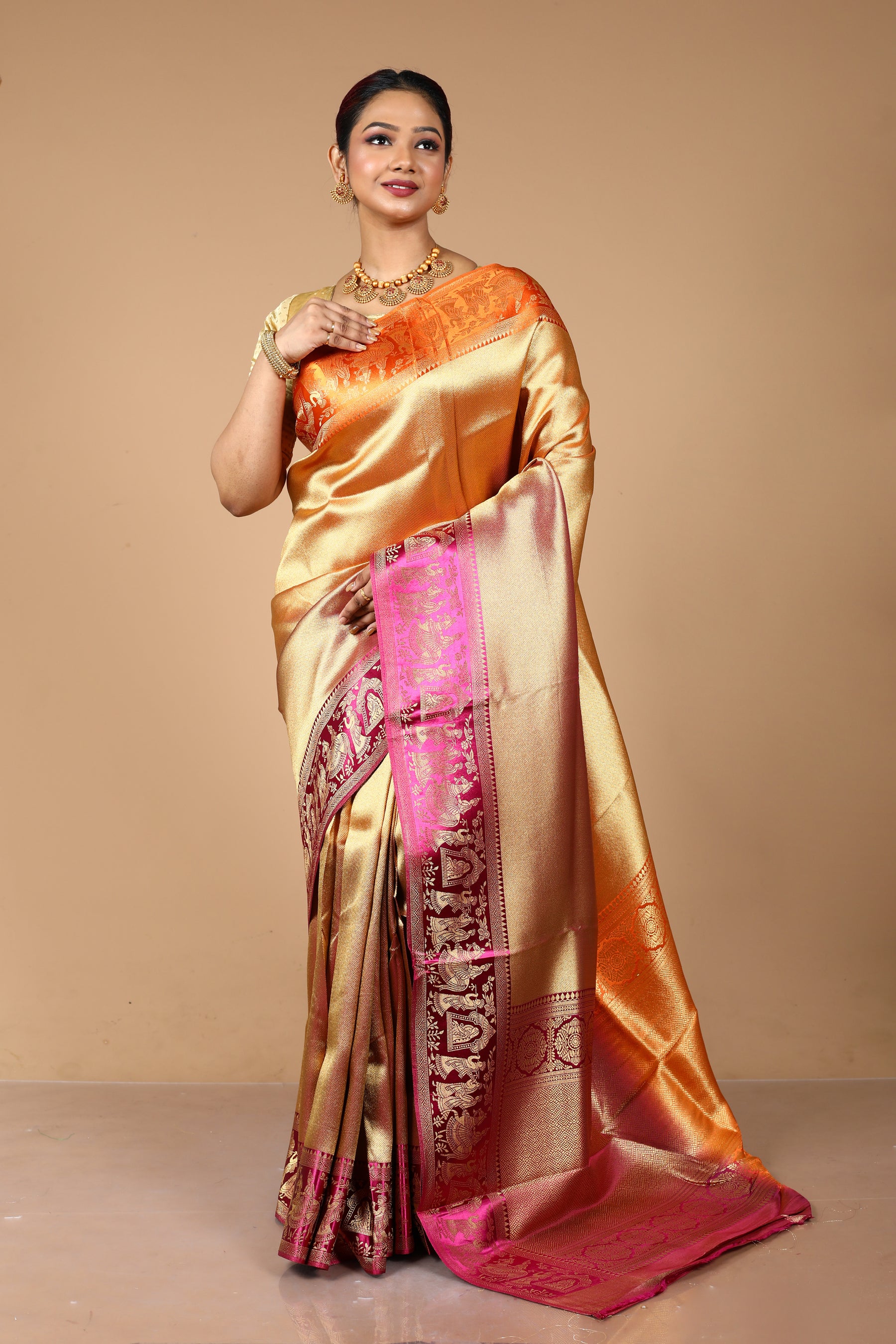 Orange Tissue Saree