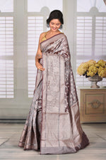Load image into Gallery viewer, Wine Crushed Tissue Saree - Keya Seth Exclusive
