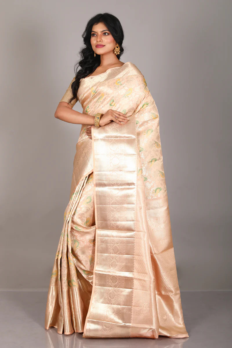 Cream Pure Tissue Kanjivaram Saree - Keya Seth Exclusive