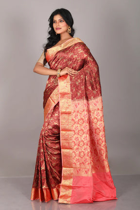 Maroon Pure Kanjivaram Saree - Keya Seth Exclusive