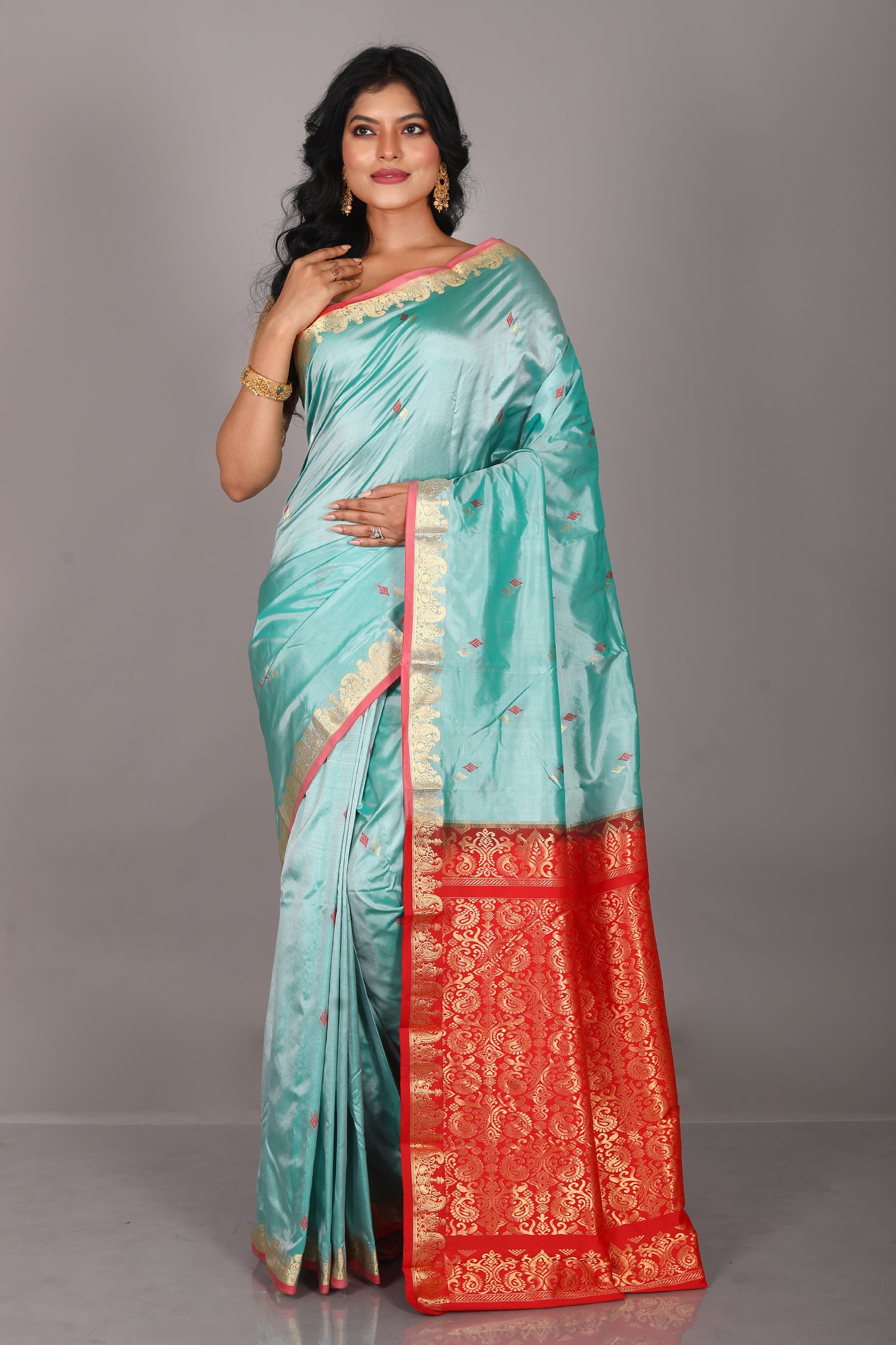 Sea Green Pure Kanjivaram Saree - Keya Seth Exclusive