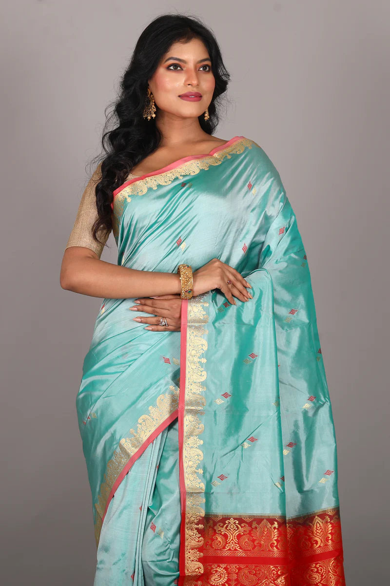 Sea Green Pure Kanjivaram Saree - Keya Seth Exclusive