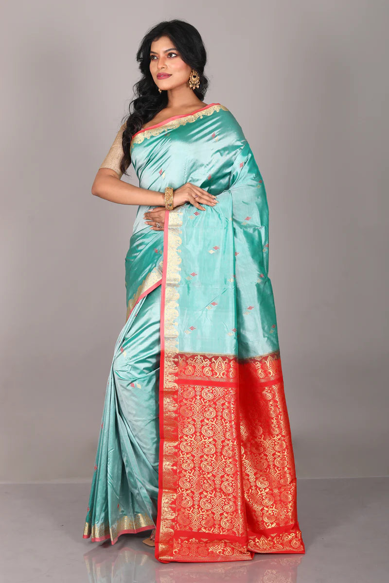 Sea Green Pure Kanjivaram Saree - Keya Seth Exclusive