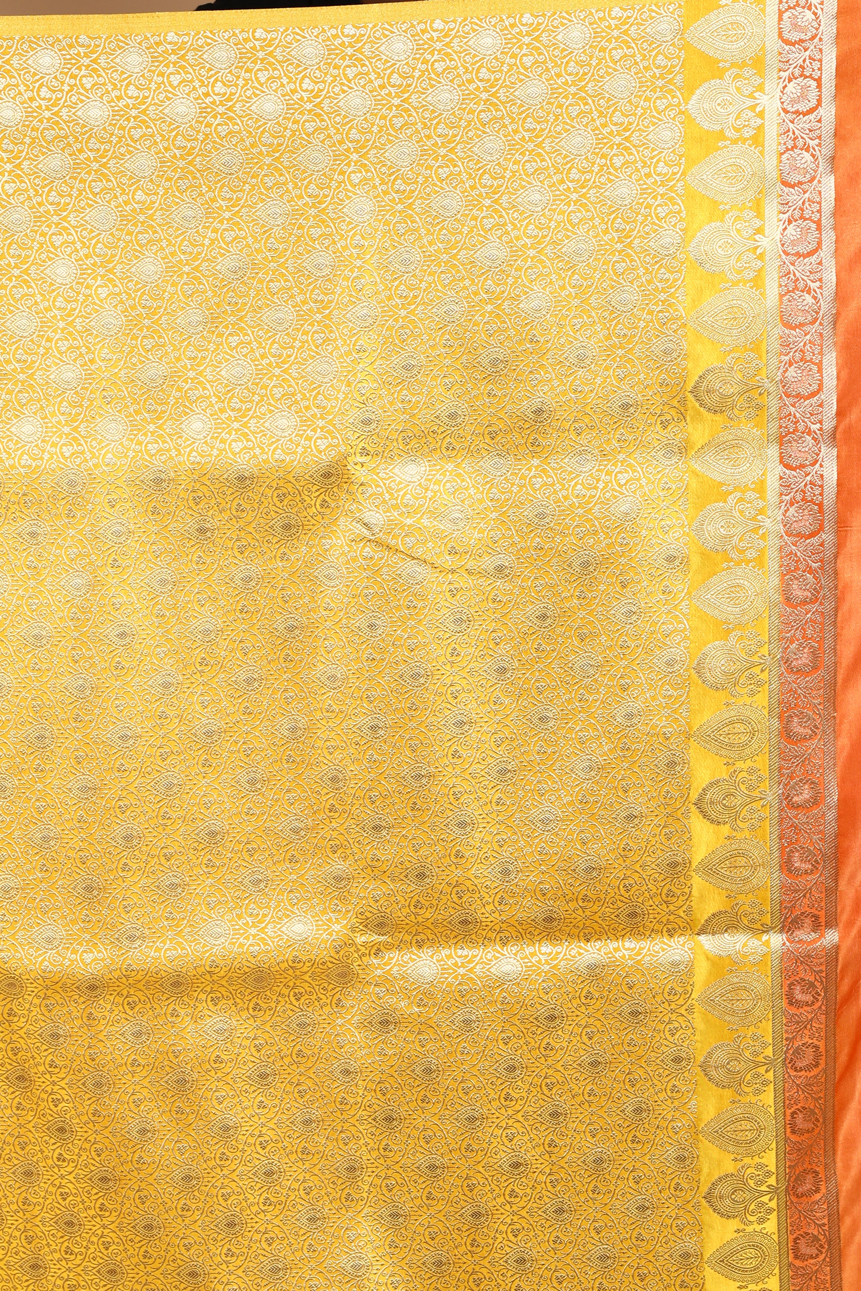 Yellow Blended Mashru Saree