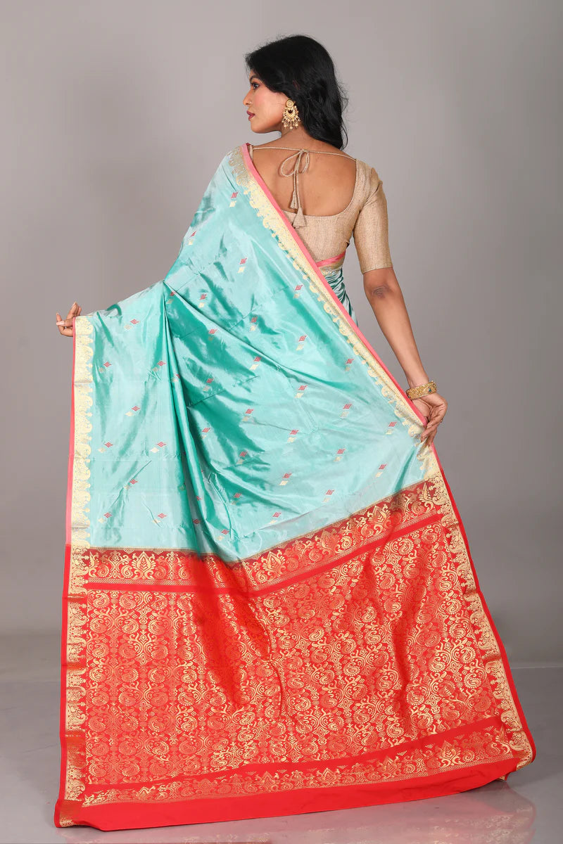 Sea Green Pure Kanjivaram Saree - Keya Seth Exclusive