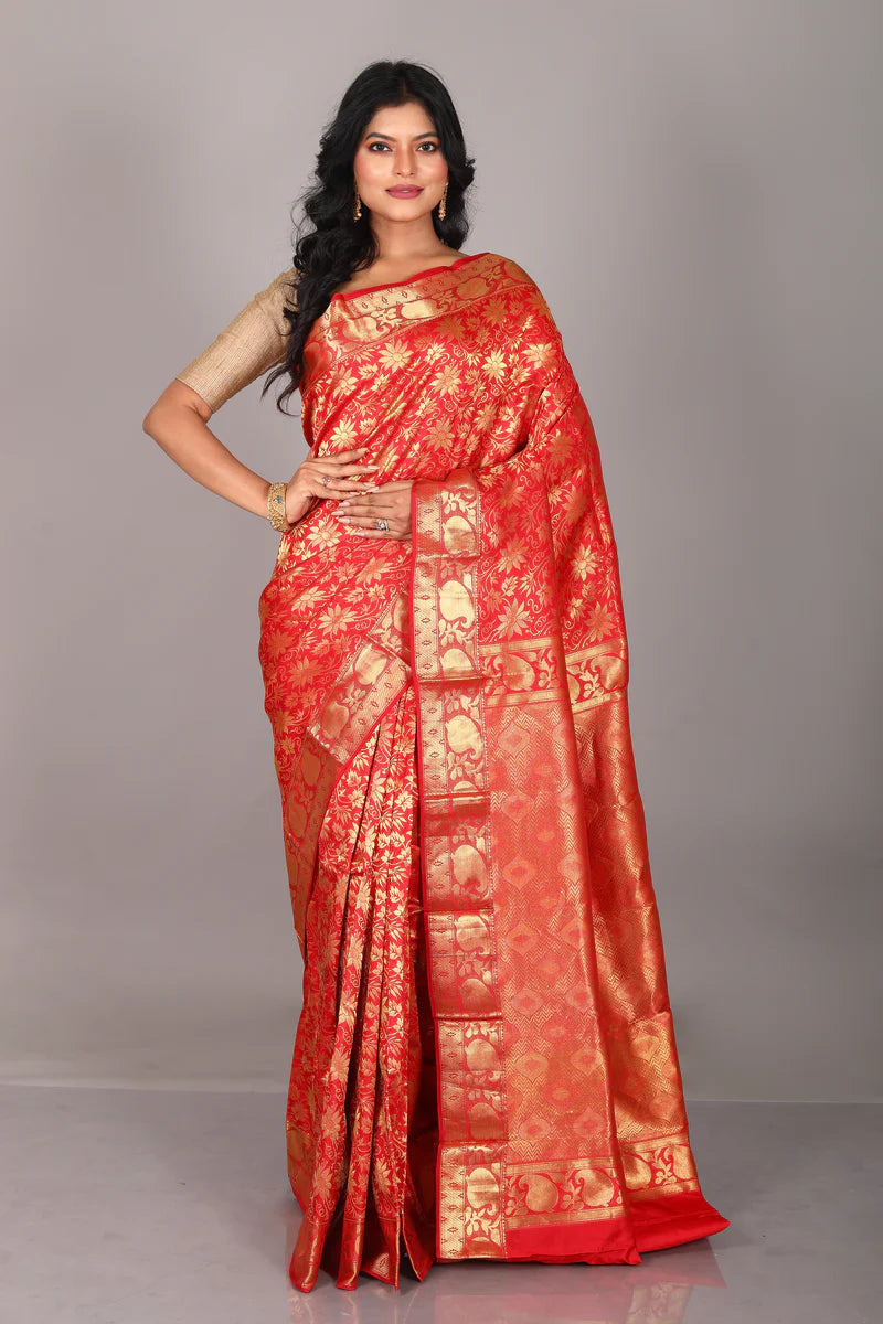 Red Pure Kanjivaram Saree - Keya Seth Exclusive