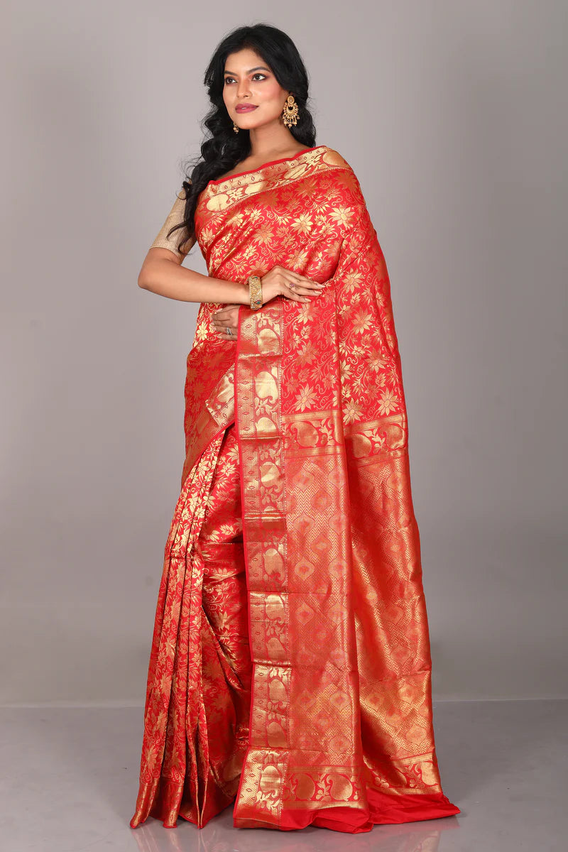 Red Pure Kanjivaram Saree - Keya Seth Exclusive