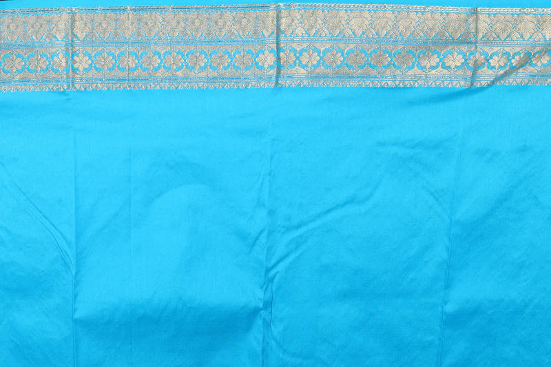 Sky Blue Blended Kanjivaram Silk Saree - Keya Seth Exclusive