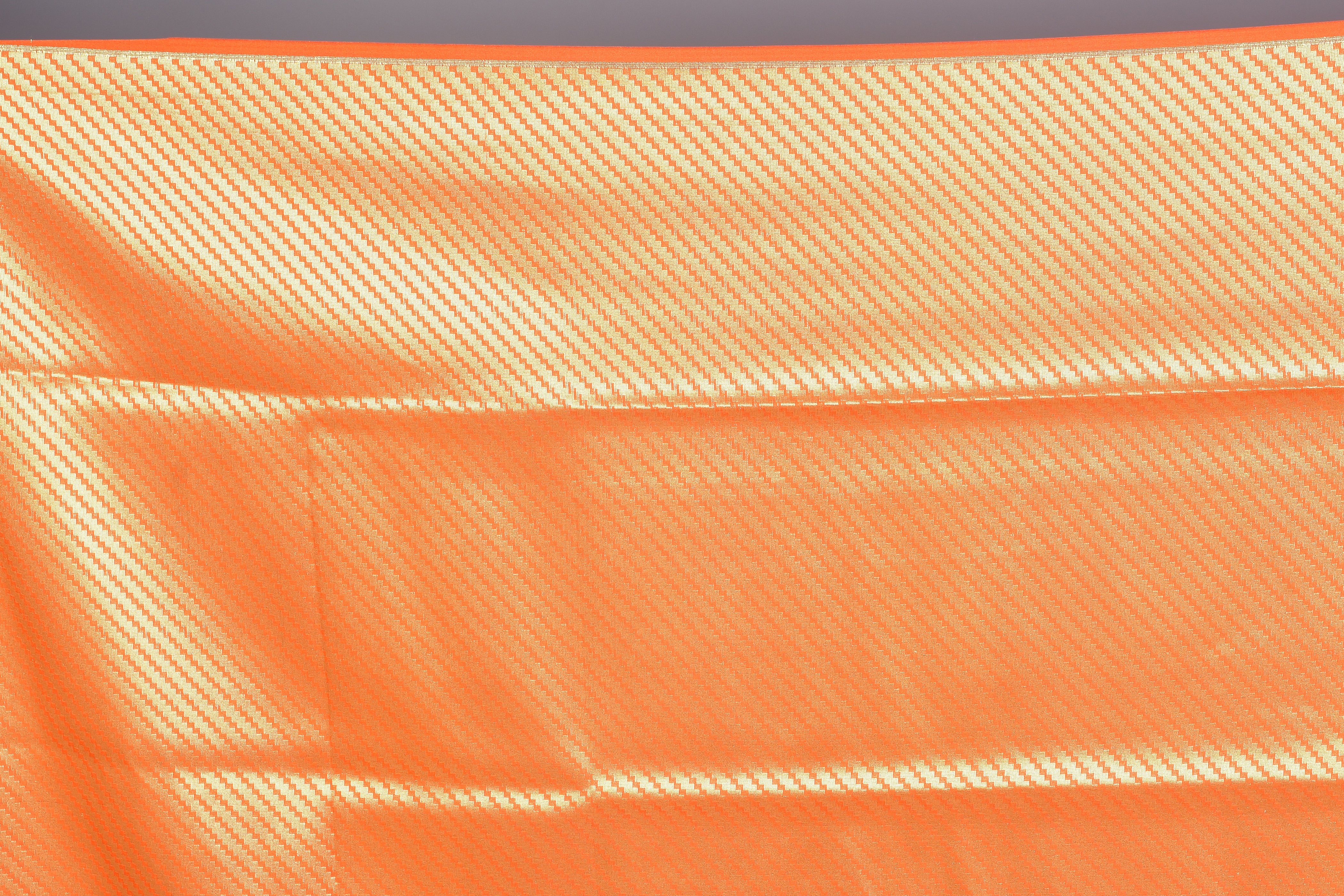 Orange Uppada Silk Saree with Temple Border - Keya Seth Exclusive