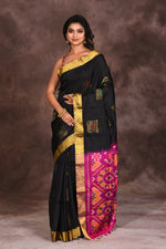 Load image into Gallery viewer, Black Pure Silk Saree - Keya Seth Exclusive
