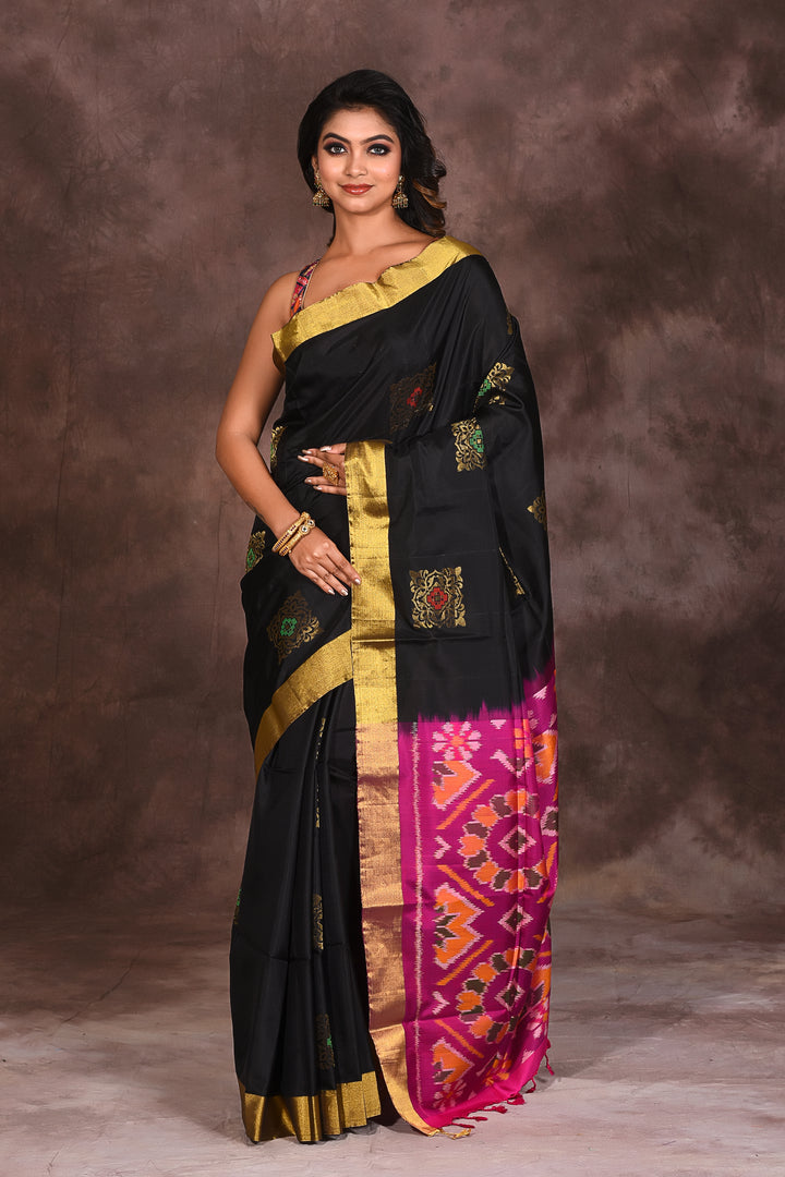 Black Pure Silk Saree - Keya Seth Exclusive