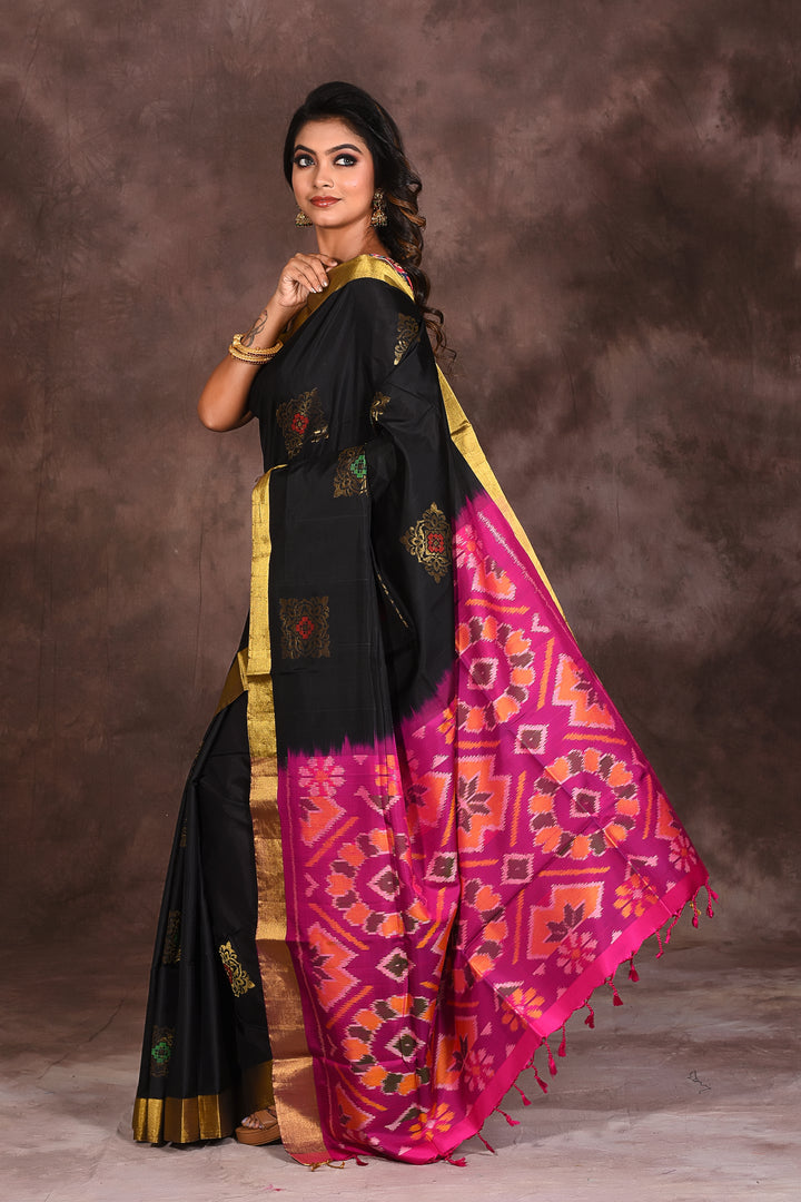 Black Pure Silk Saree - Keya Seth Exclusive