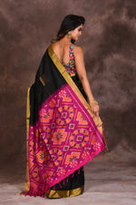 Load image into Gallery viewer, Black Pure Silk Saree - Keya Seth Exclusive
