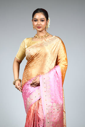Pink Blended Mashru Saree