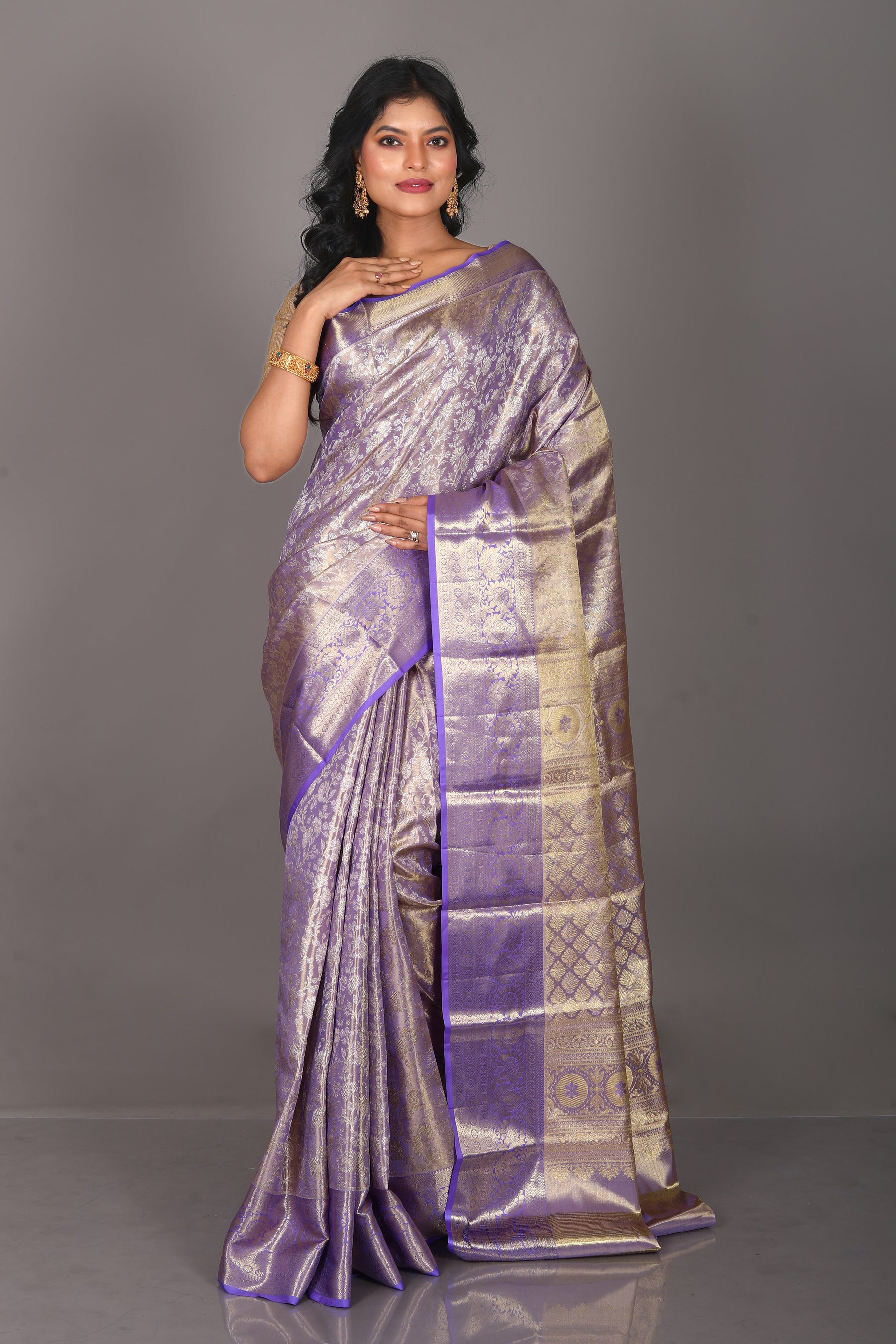 Purple Pure Tissue Kanjivaram Saree - Keya Seth Exclusive