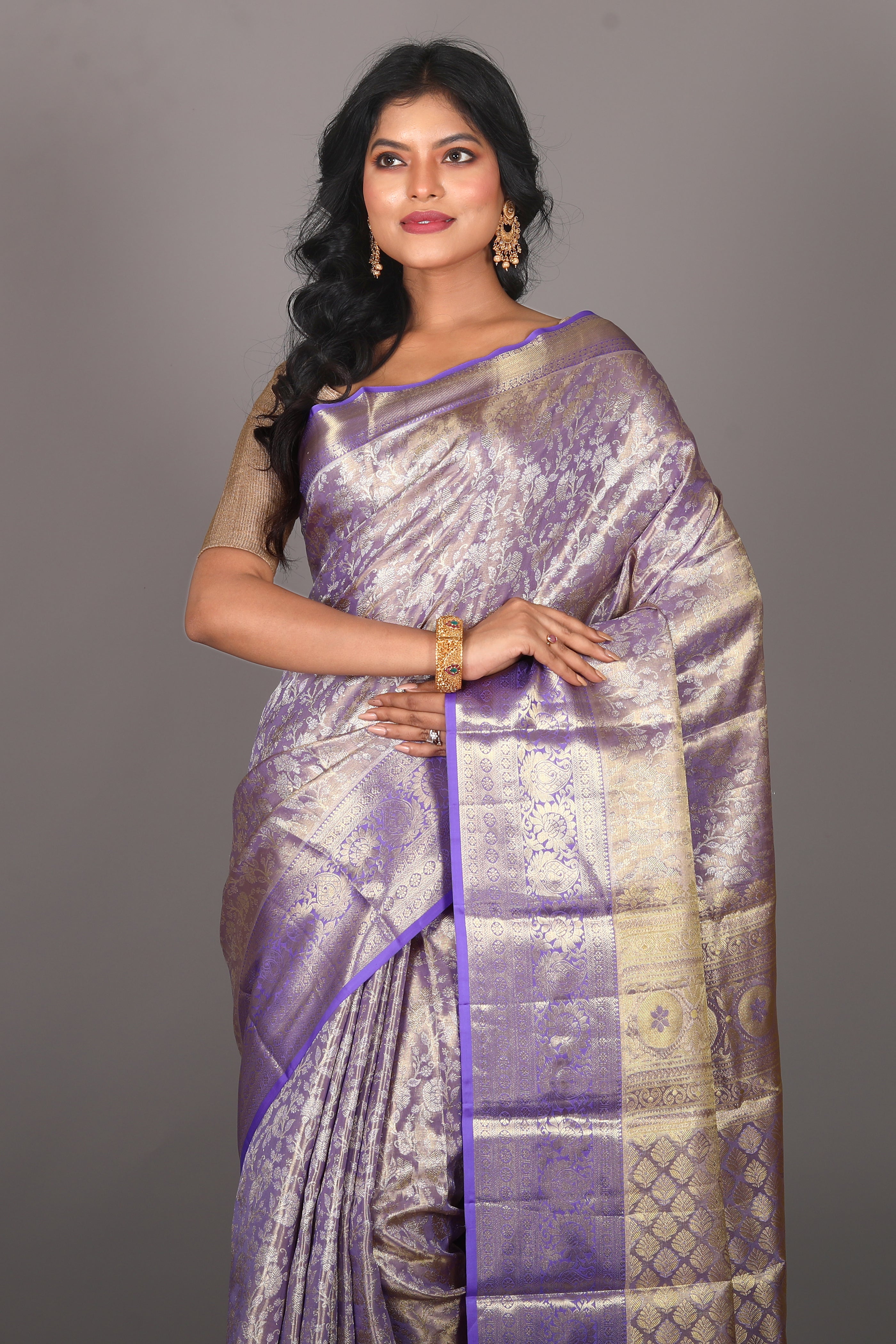 Purple Pure Tissue Kanjivaram Saree - Keya Seth Exclusive