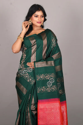 Deep Green Pure Kanjivaram Saree - Keya Seth Exclusive