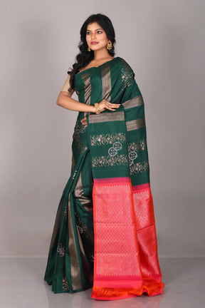 Deep Green Pure Kanjivaram Saree - Keya Seth Exclusive