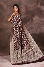 Load image into Gallery viewer, Brown Jacquard Pure Katan Saree - Keya Seth Exclusive
