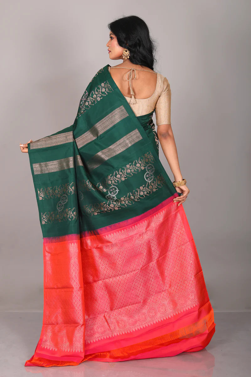 Deep Green Pure Kanjivaram Saree - Keya Seth Exclusive