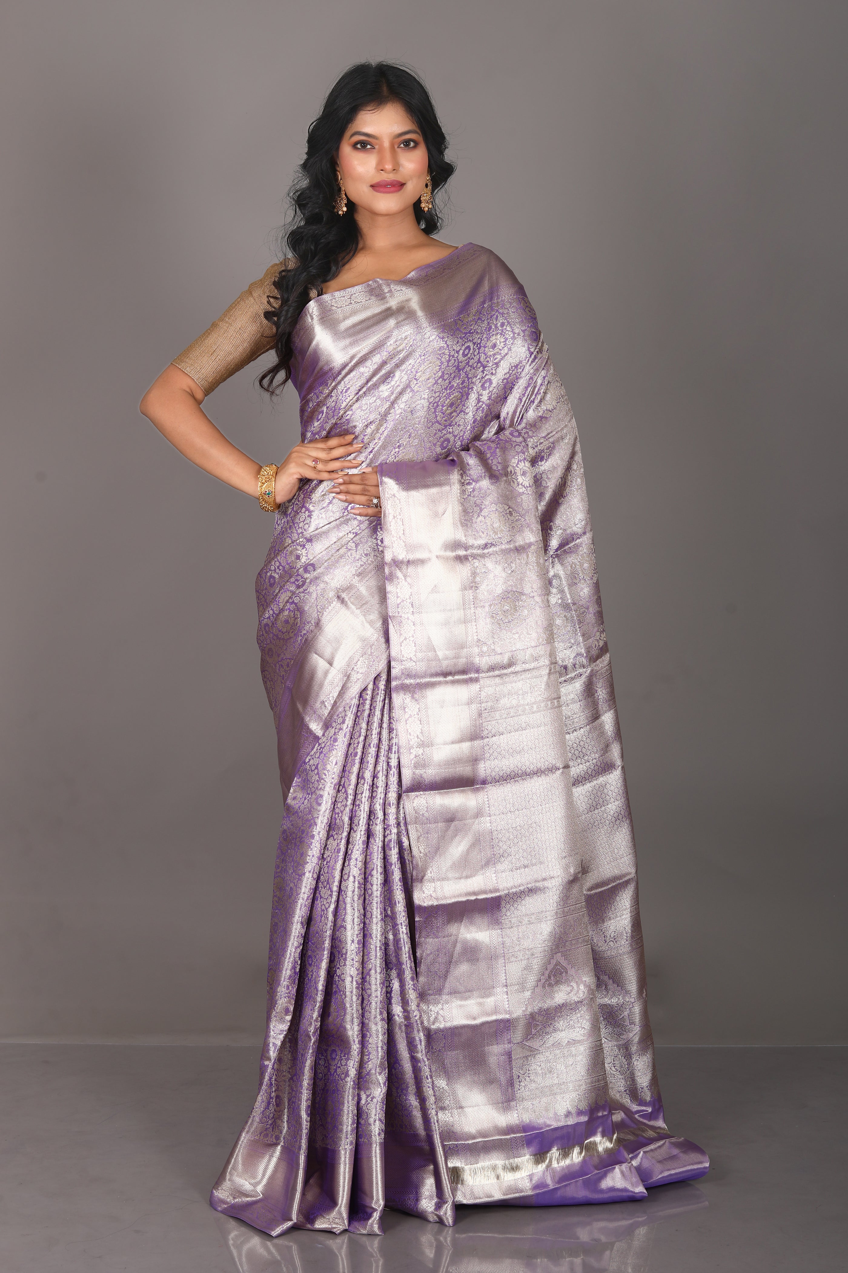 Purple Pure Tissue Kanjivaram Saree - Keya Seth Exclusive