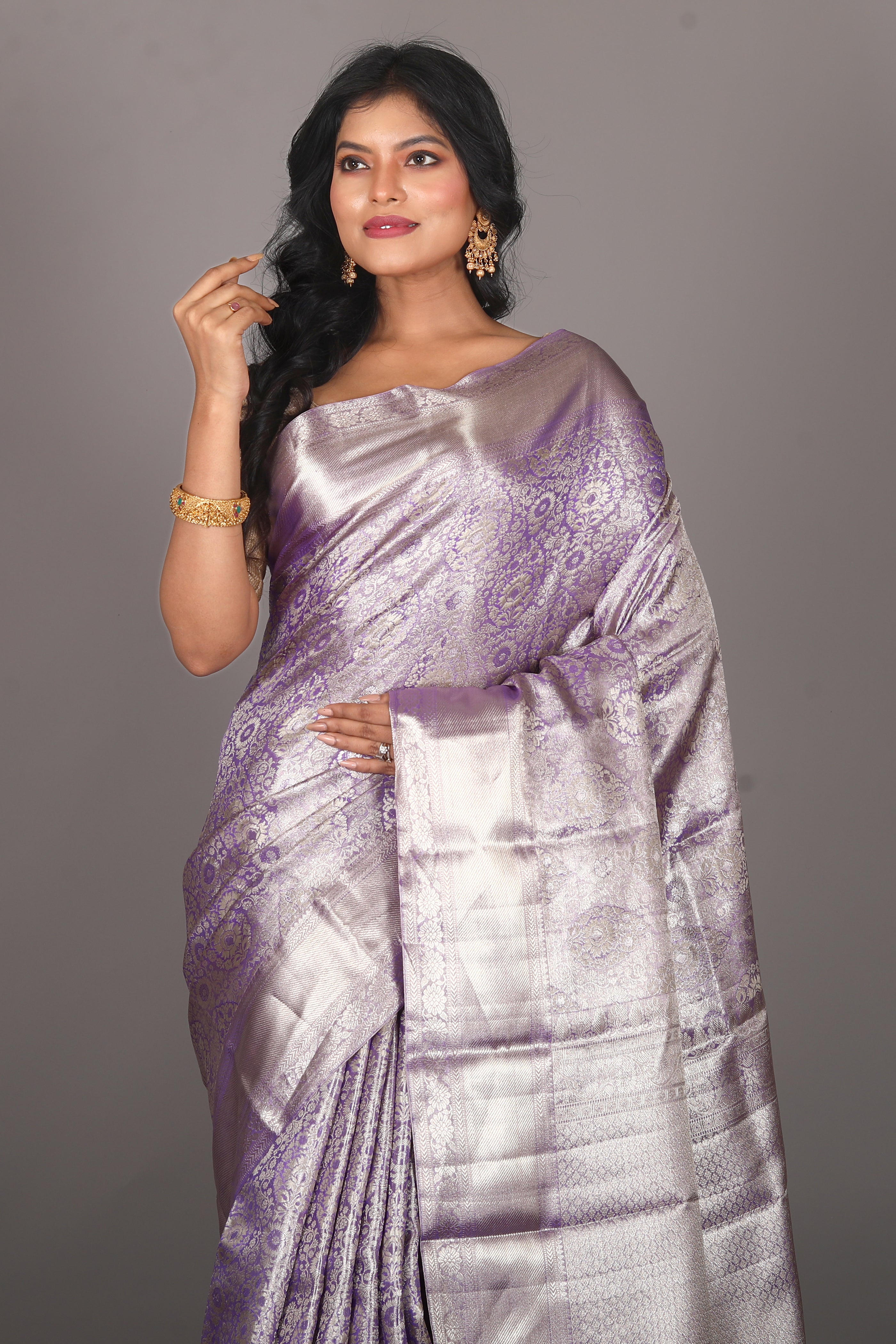 Purple Pure Tissue Kanjivaram Saree - Keya Seth Exclusive