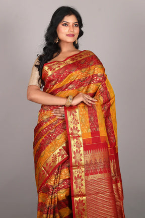 Orange & Red Pure Kanjivaram Saree - Keya Seth Exclusive