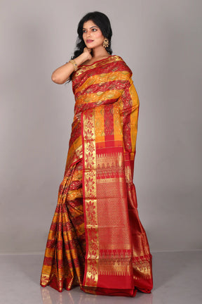 Orange & Red Pure Kanjivaram Saree - Keya Seth Exclusive