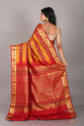 Orange & Red Pure Kanjivaram Saree - Keya Seth Exclusive