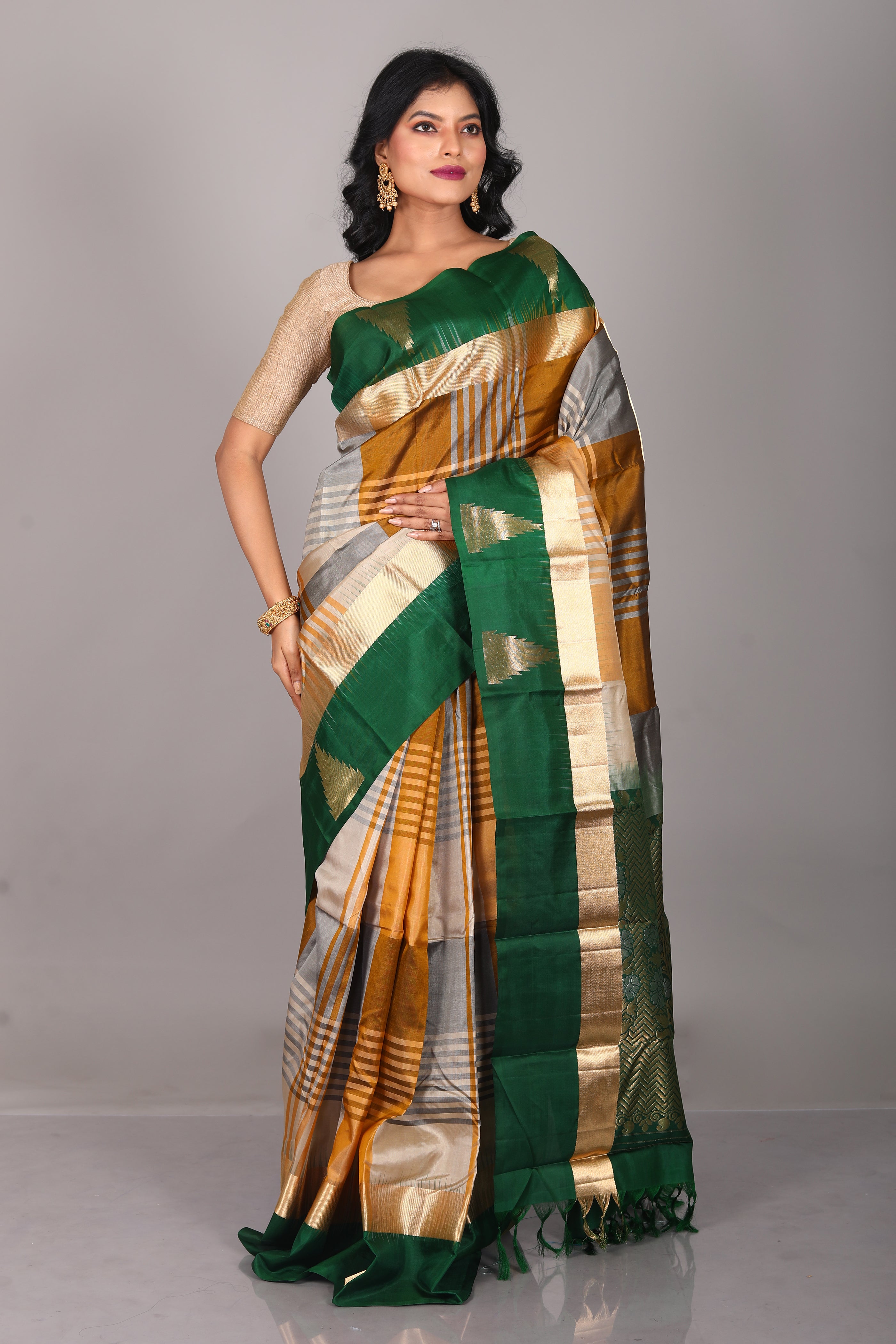Multicolored Pure Kanjivaram Saree - Keya Seth Exclusive