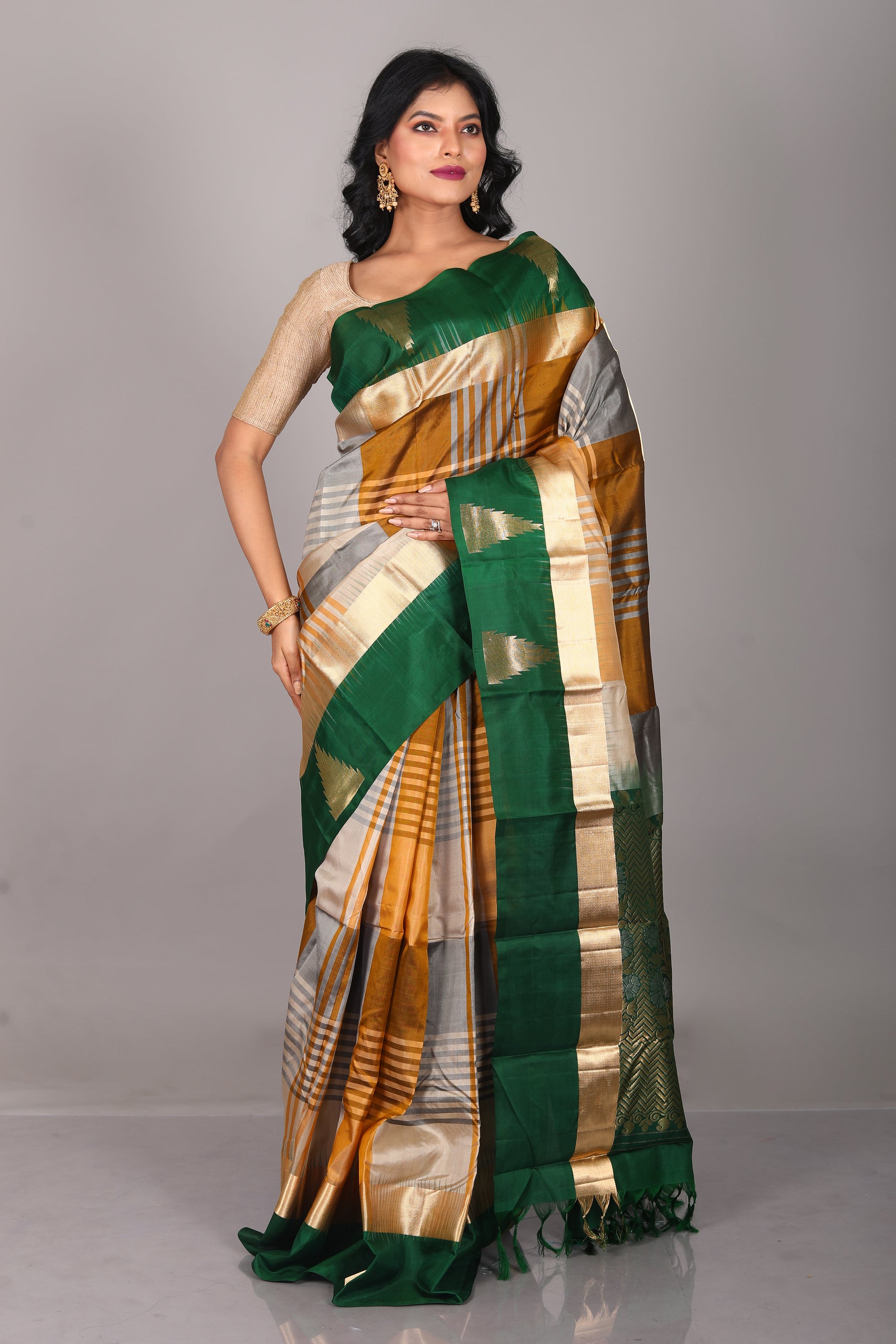 Multicolored Pure Kanjivaram Saree - Keya Seth Exclusive