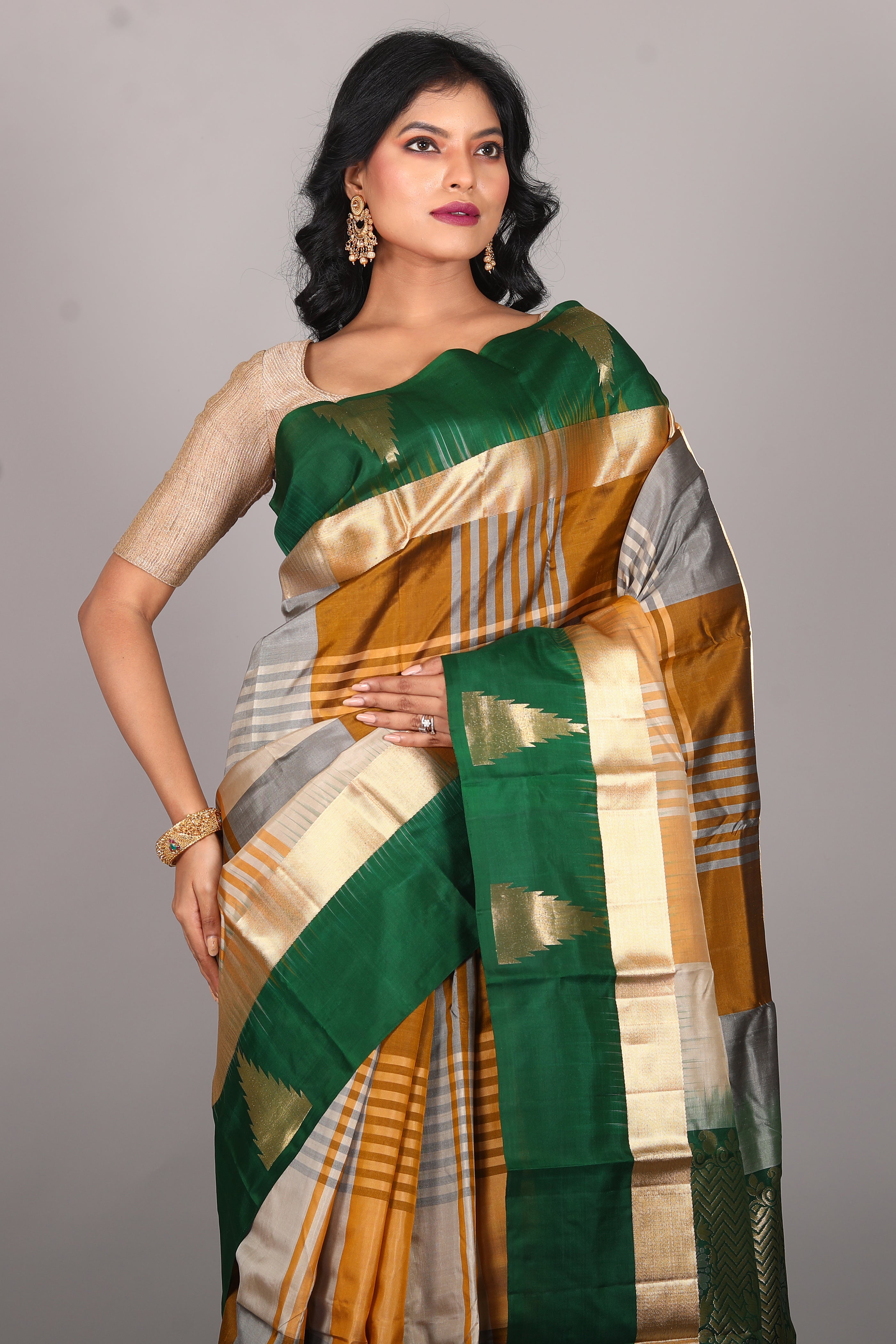 Multicolored Pure Kanjivaram Saree - Keya Seth Exclusive