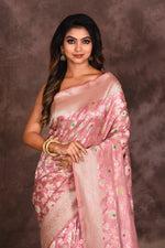 Load image into Gallery viewer, Pink Jacquard Pure Uppada Saree - Keya Seth Exclusive
