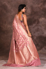 Load image into Gallery viewer, Pink Jacquard Pure Uppada Saree - Keya Seth Exclusive
