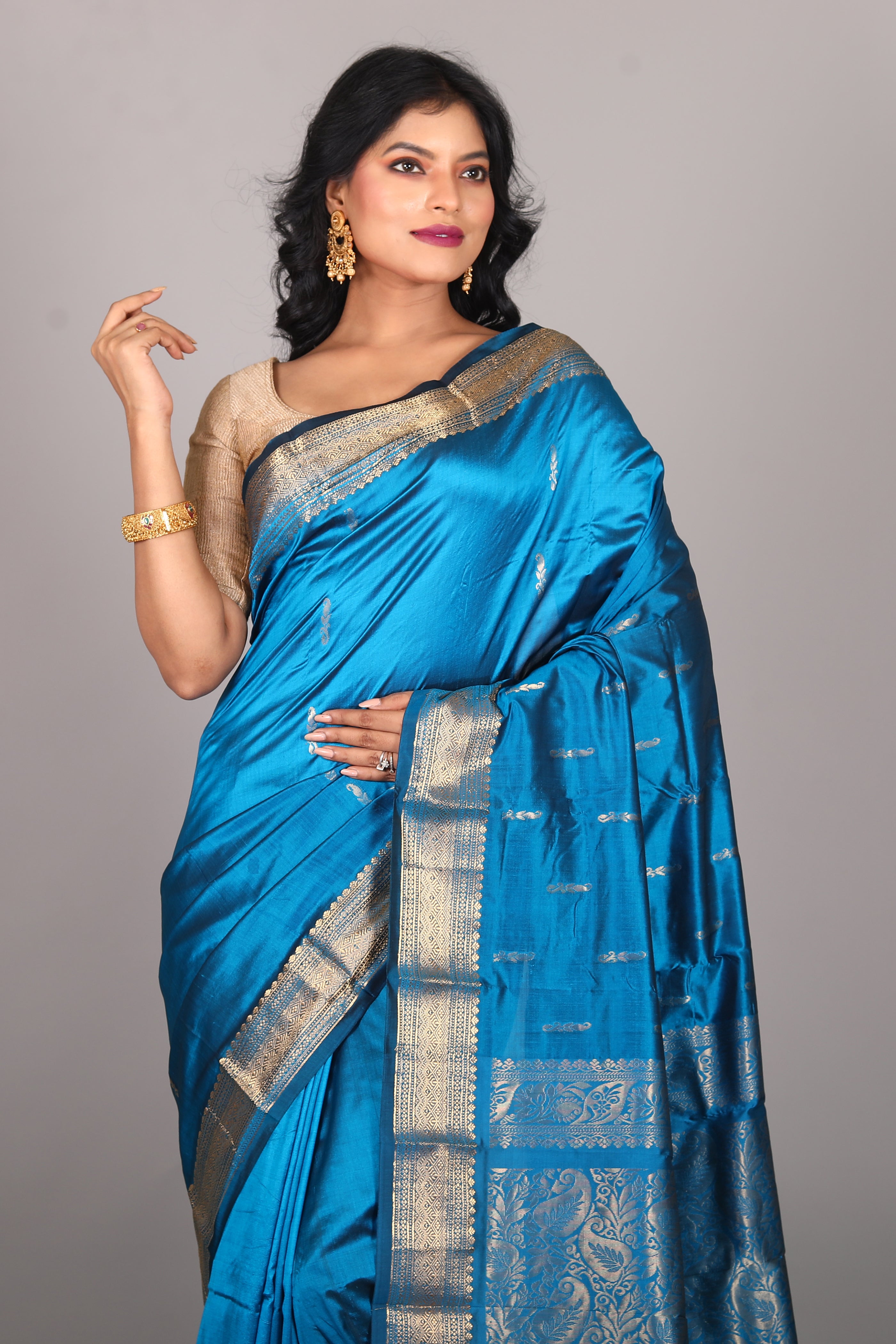 Blue Pure Kanjivaram Saree - Keya Seth Exclusive